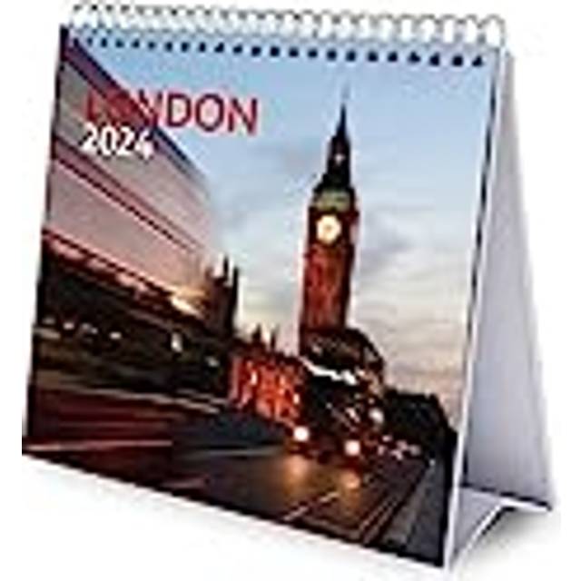 London Desk Calendar 2024 | Desktop Calendar 2024 | 8 x 7 inches - 20 x 17 cm | London Calendar 2024 | 12 Month 2024 Planner | London Gifts