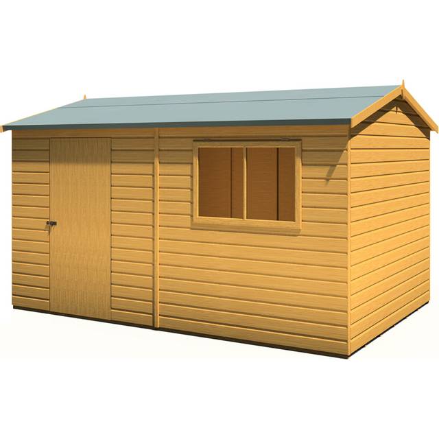 Shire Lewis 4' 5" x 6' 3" Reverse Apex Shed - Classic Coated Shiplap