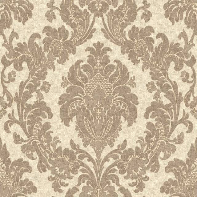 Belgravia Decor Ciara Damask Textured Wallpaper 10m x 53cm Beige, Cream
