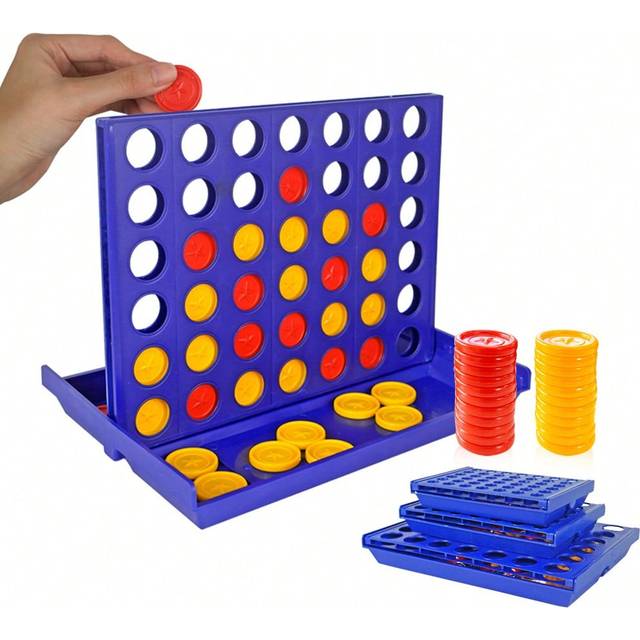 SHEIN Classic Checkers 4-In-A-Row Game, Party Game, Fun Family Entertainment, Multiplayer Competition, Connect Four,Adult Party Games Suitable For Halloween
