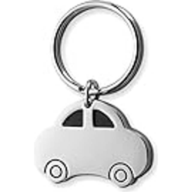 eBuyGB Silver Metal Stocking Filler Gift Keyring, 4 cm (Car)