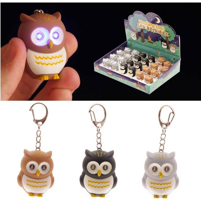 Hooting Owl Novelty Key Ring with Light Up Eyes