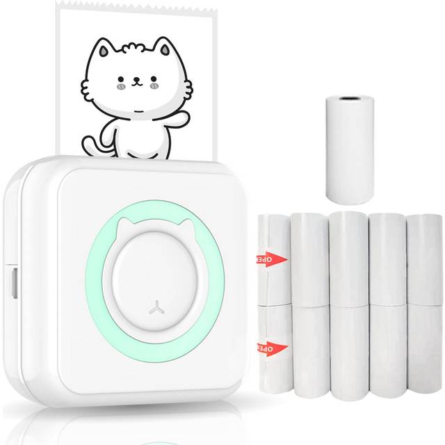 All-in-one Photo Printer Multifunction Portable Printer Wireless Instant Mini Printer Support BT blue
