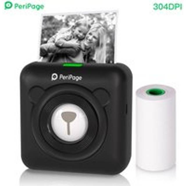 PeriPage A6 Mini Pocket Printer HD 304DPI Wireless BT Thermal Printer Picture Photo Label Memo Notes Journal Receipt Paper Instant Printer Sticker AR Photo Function Inkless Printing Compatible with Android iOS Smartphone Windows