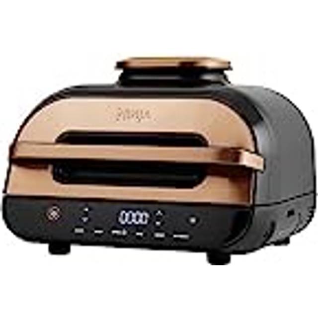 Ninja Foodi MAX grill & luftfritös med digital satlagningssond och spett, 3,8 l, 6-i-1; grilla, luftfritera, baka, rosta och mer, diskmaskinssäkra delar, koppar/svart, Amazon exklusiv AG551EUCP