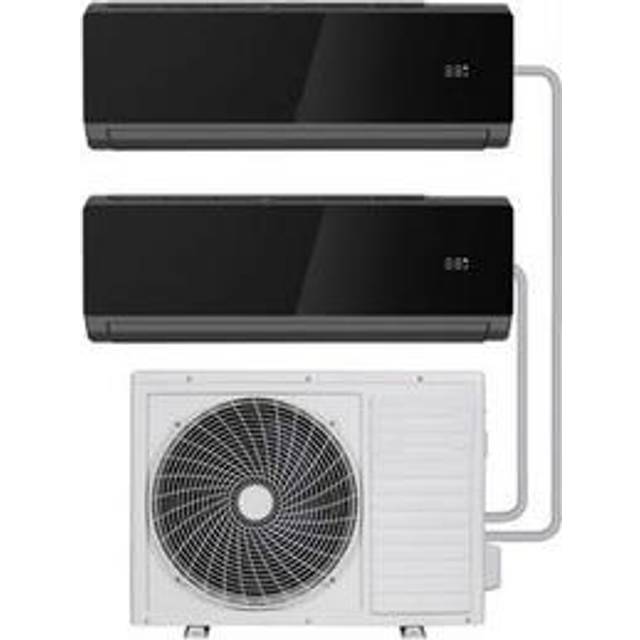 electriQ iQool 2 x 9000 BTU Wall Mounted Air Conditioner with Heating Function - Black
