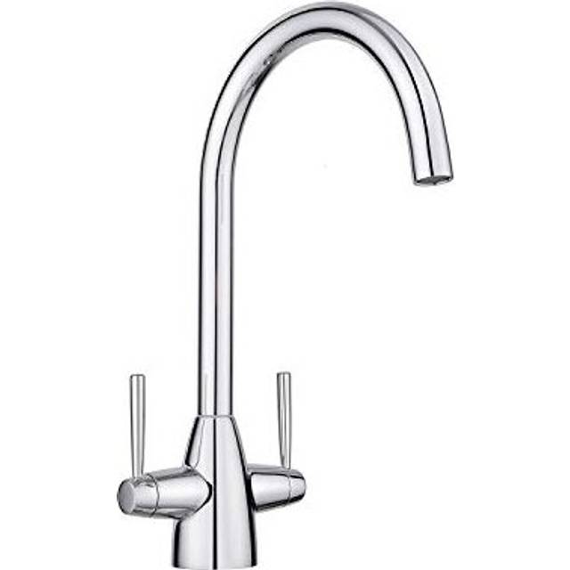 Swan Neck Kitchen Mixer Tap Swivel Spout - Silver - One Size