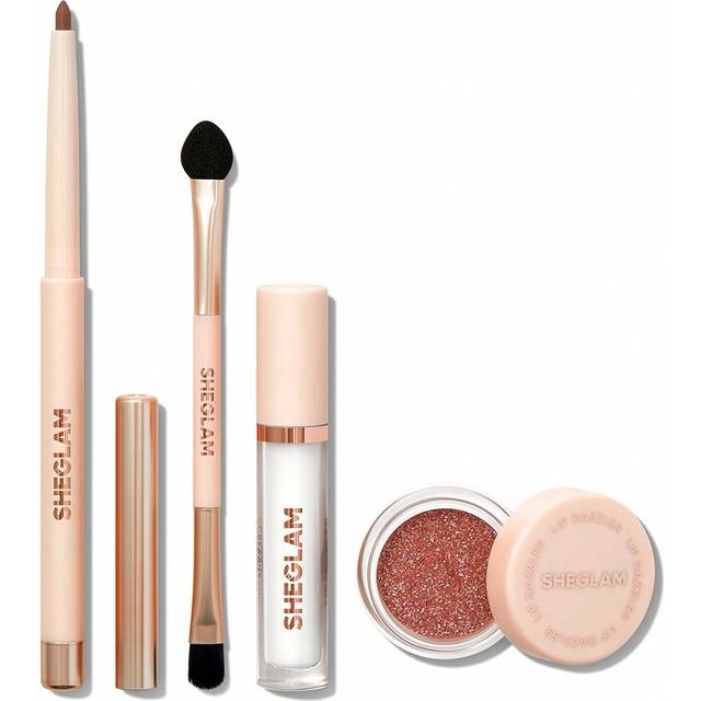 SHEGLAM Lip Dazzler Glitter Kit-Center Stage Long-Lasting Glitter Lip Gloss Sexy Super Stay Non-Sticky Shiny Liquid Kit Liquid Lipstick Pink Y2K Rosa Liquid L