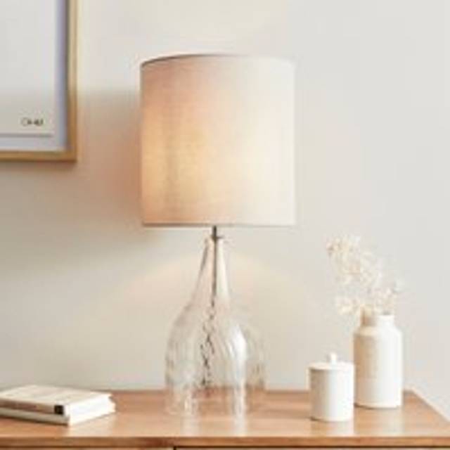 Hannam Large Recycled Glass Bottle Table Lamp - Clear