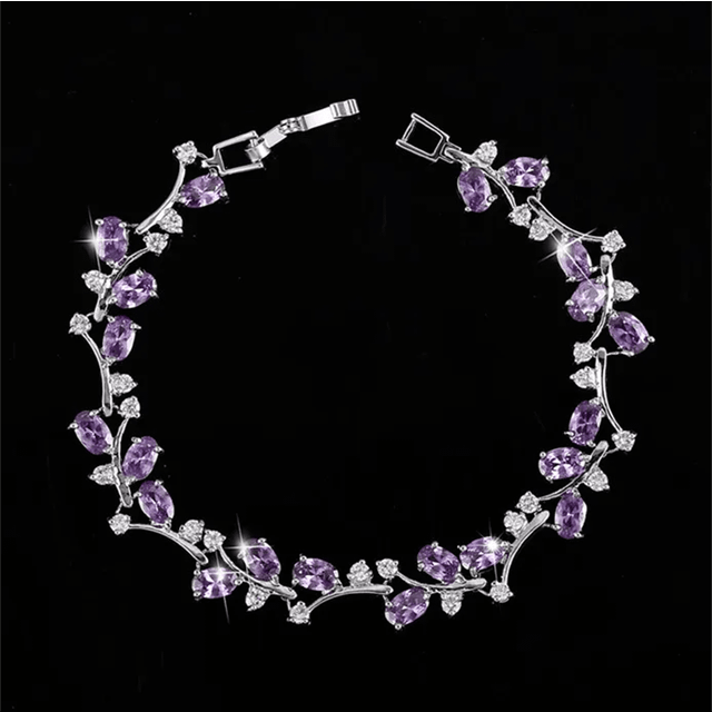 SHEIN 1pc Super Shiny Crystal & Cubic Zirconia Floral Design Multi-layer Bracelet