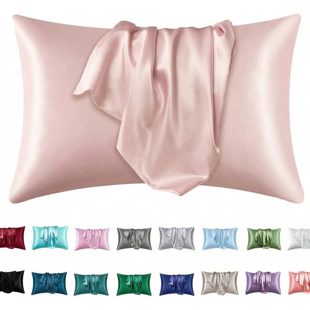 2 st Örngott För Hår Och Skinn , Silke Satin Örngott Örngott Uppsättningar Av 2 , Silke Kudde Skydd Med Kuvert Stängningslås - Dammrosa (50*75,48cm*74cm,50cm*66cm,51cm*91cm,50cm*102cm)