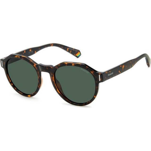 Polaroid Unisex PLD 6207/S 086/UC Solglasögon Polykarbonat Havana Grön Geometrisk Polariserad