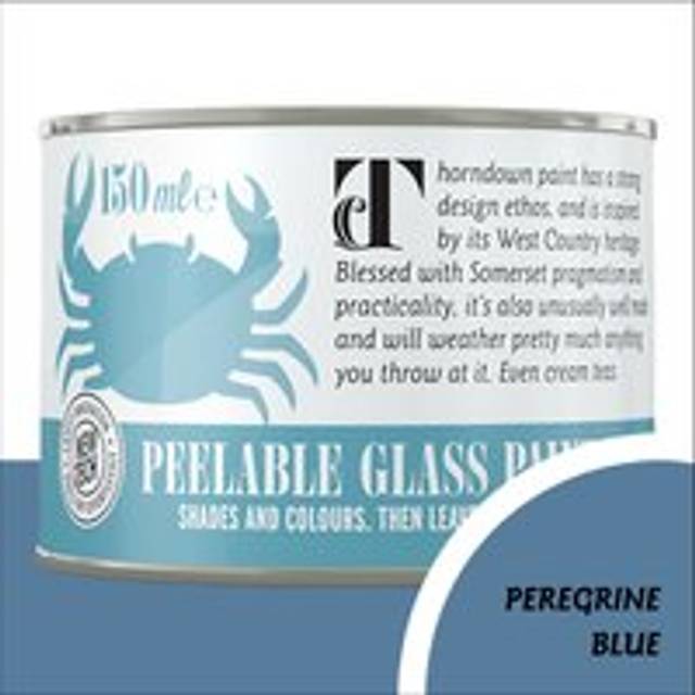 Thorndown Peregrine Blue Peelable Glass Paint 150 ml - Opaque, Blue