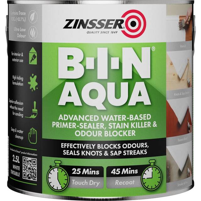 Zinsser Bin Aqua Primer White 2.5L, White