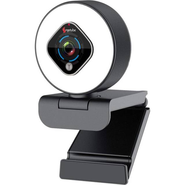 Streaming Webcam 1080P with Ring Light, Angetube HD Web camera with Digital Zoom Autofocus for Computer PC Laptop Mac - Webcam with Microphone USB Web