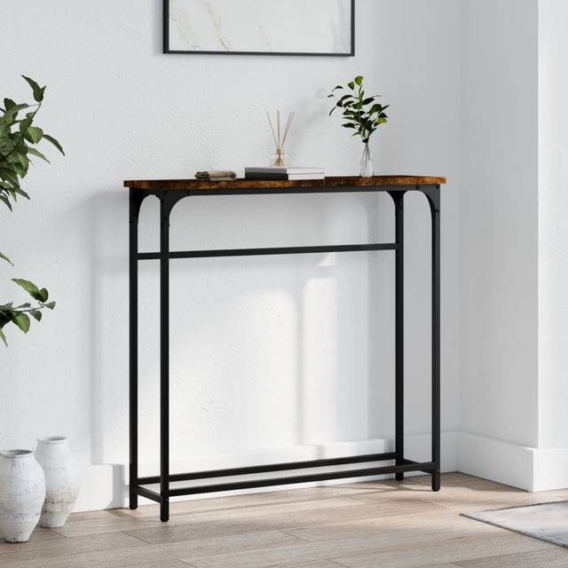 vidaXL Console Table Smoked Oak 75x19.5x75 cm Engineered Wood - Brown