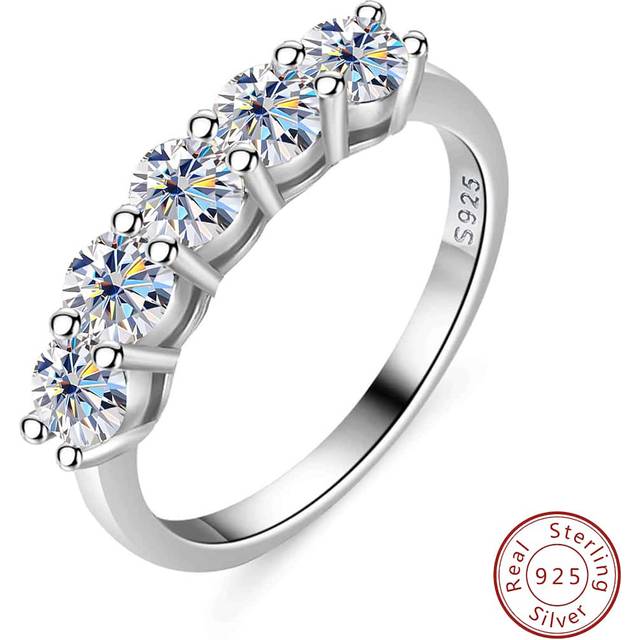 Esberry 1pc Sparkle Cubic Zirconia Engagement Ring Wedding Band For Women S925 Sterling Silver Promise Ring Eternity Ring Valentine&#39;s Day Fine Ladies Jewelry