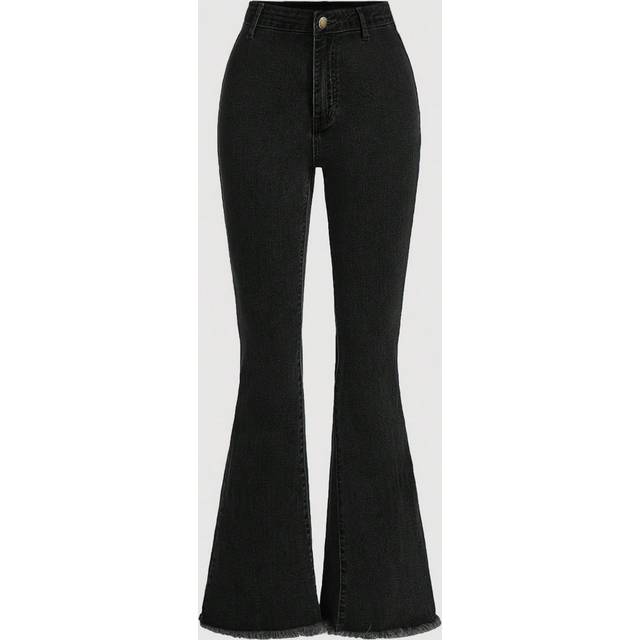 SHEIN Teen Girls&#39; Pockets Flare Leg Jeans, Casual Daily Wear For Spring Autumn