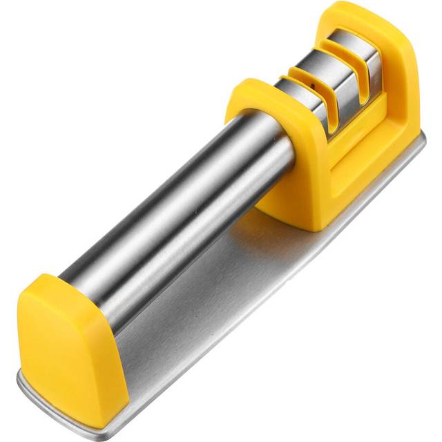(Yellow) 2 Stage Sharpener Diamond Stainless Sharpening Knife Steel Sharpener Kitchen Tool
