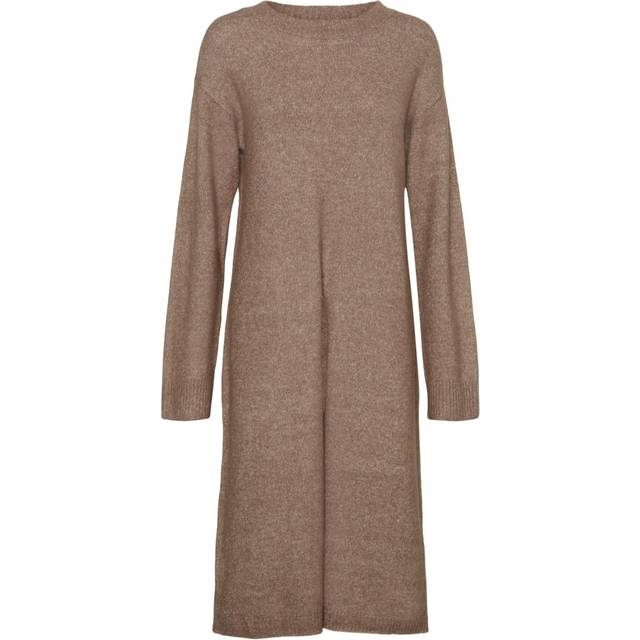 Vero Moda Phillis Strikkjole, Brown Lentil