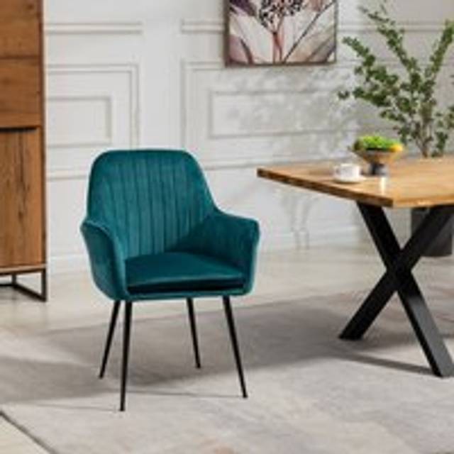 Artemis Home Carrara Set of 2 Teal Velvet Dining Chair - Blue