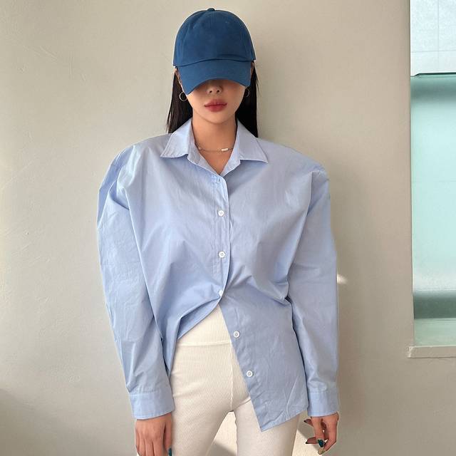 DAZY Solid Drop Shoulder Button Up Oversized Shirt