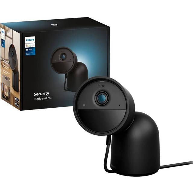 PHILIPS HUE Wired Security Desktop Full HD 1080p WiFi Security Camera - Black, Black