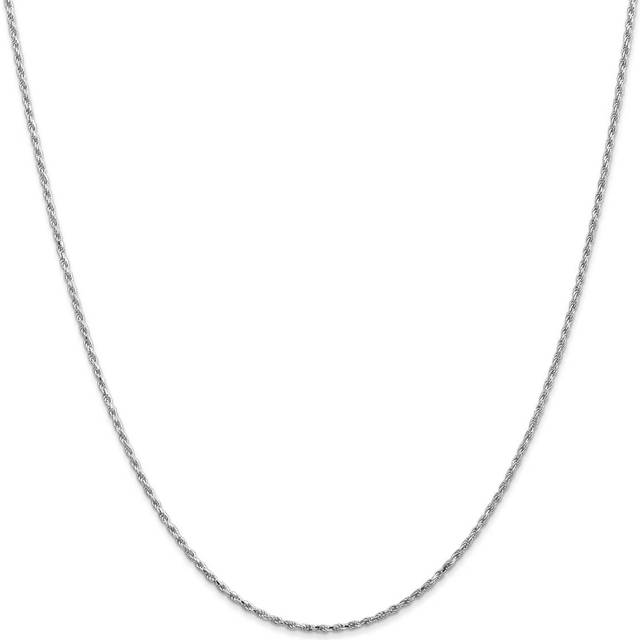Quality Gold W012-30 14K White Gold 1.30 mm Diamond-Cut Machine-made 30 in. Rope Chain