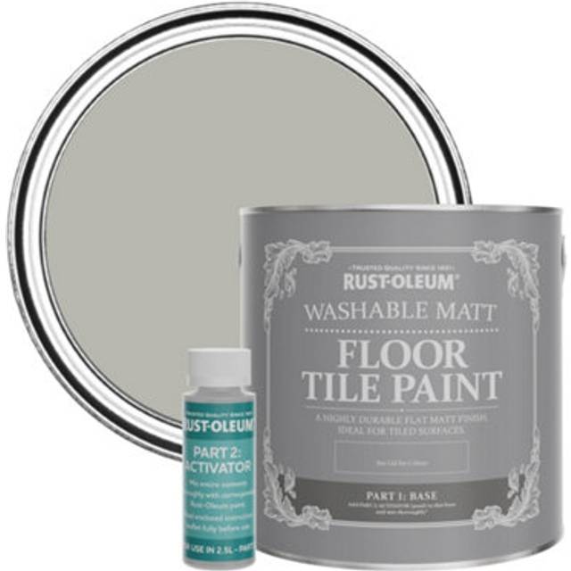 Rust-Oleum Washable Matt Floor Tile Paint - Grey Tree 2.5L - Grey