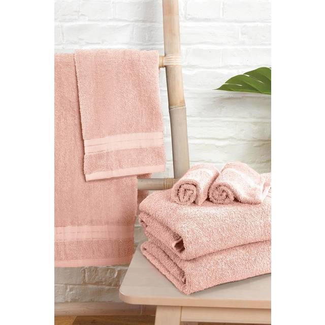 10 Pack of 100% Cotton Face Cloth Bathroom Towel - Light Pink - Face Towel