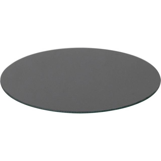 30cm Round Glass Chopping Board - Black
