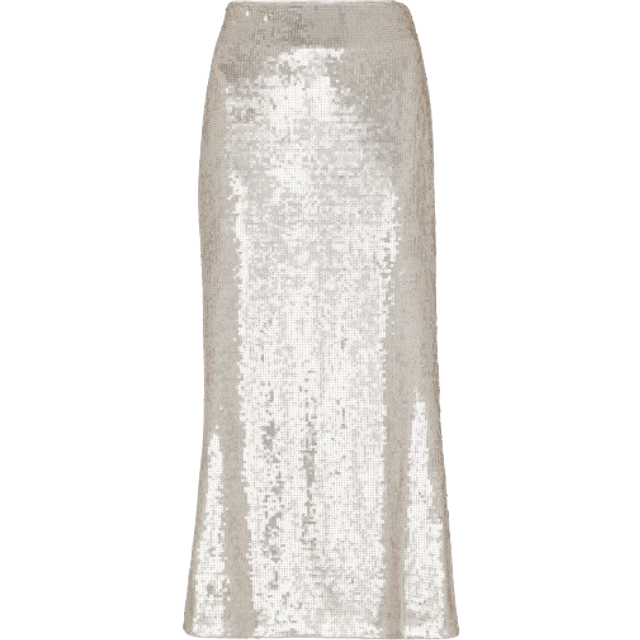 Whistles Womens Silver Sequin-embellished Regular-fit Recycled Polyester-blend Midi Skirt 14 - SILVER