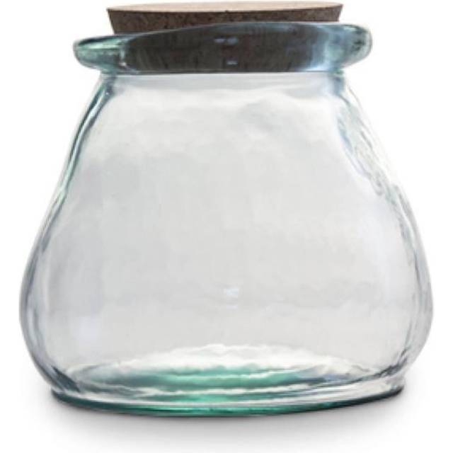 Tower 1.5 Litre Recycled Glass Jar with Cork Lid Translucent Black