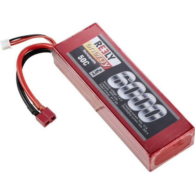 Reely RC Batteripack (LiPo) 7.4 V 6000 mAh Antal celler: 2 50 C Hardcase T-kontaktsystem