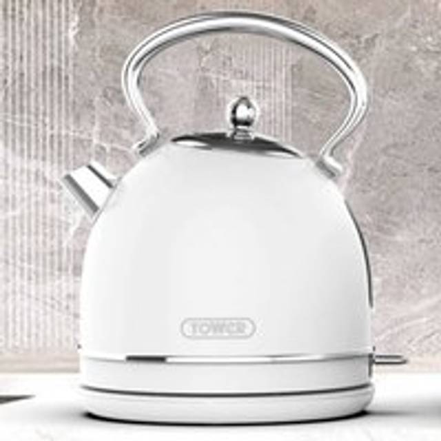 TOWER Heritage T10076 Traditional Kettle - White, White