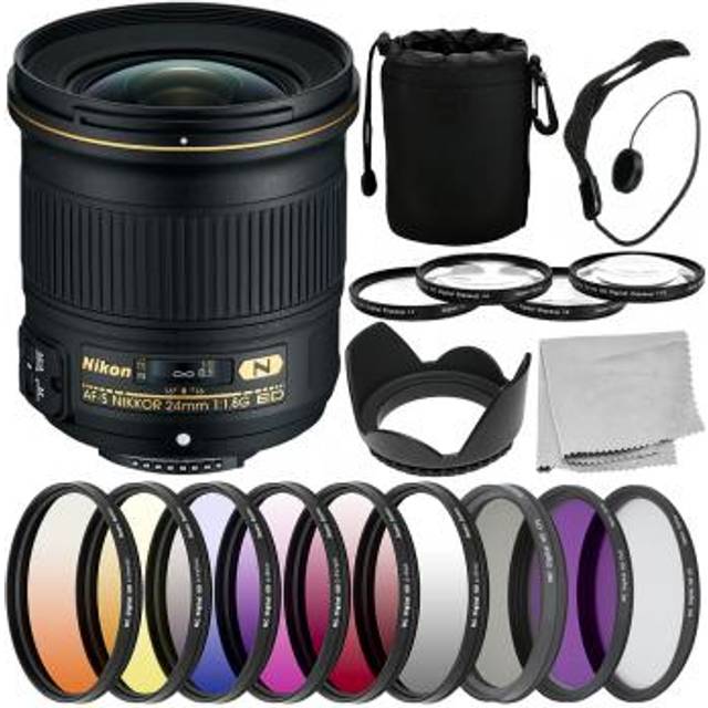 Nikon AF-S FX NIKKOR 24mm f/1.8G ED Lens - 20057 with Essential Bundle