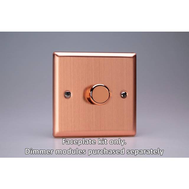 Varilight Wy1.bc Urban Brushed Copper 1 Gang Dimmer Plate Only + Knobs