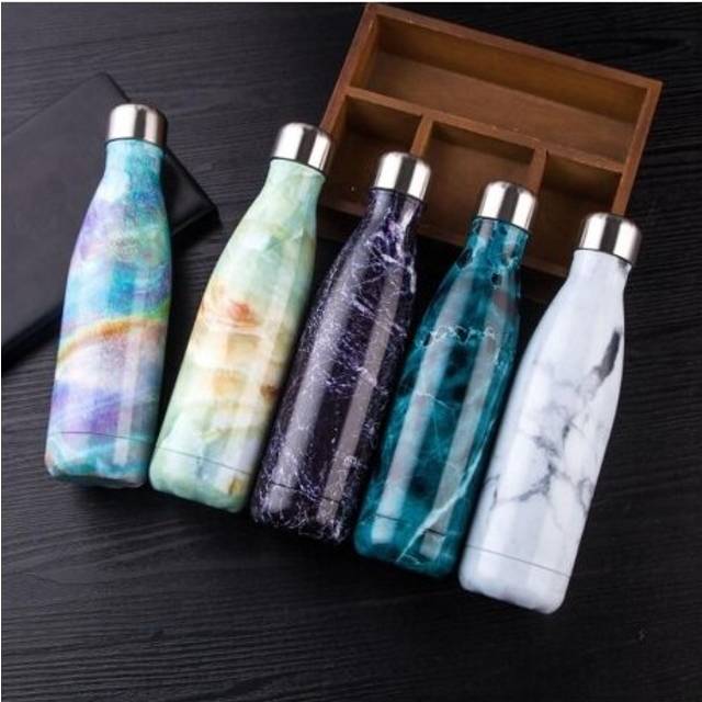 (2) 500ML Travel Mug Water Thermos Stainless Steel Double Wall Thermal Cup Bottle Vacuum Cup School Home Tea Coffee Drink Bottle