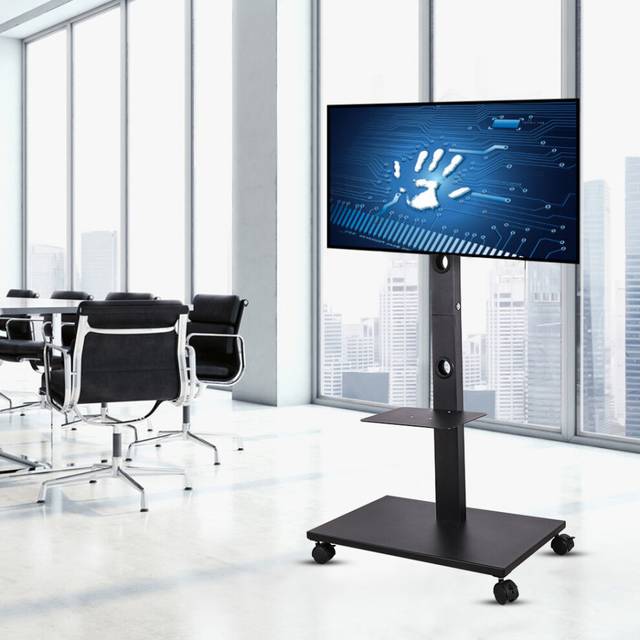 "Tilting TV Cart for 32-65"" Screen Height Adjustable with wheels"