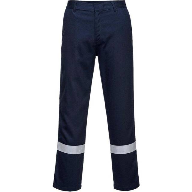 (3XL R, Navy) Portwest Mens Iona Bizweld Fire Resistant Work Trousers