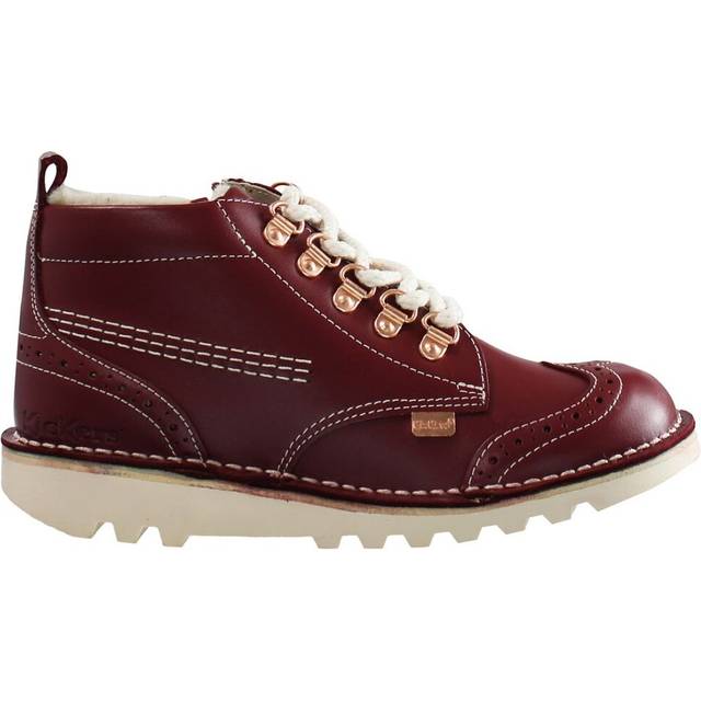 Kickers fur hiker kids burgundy boots