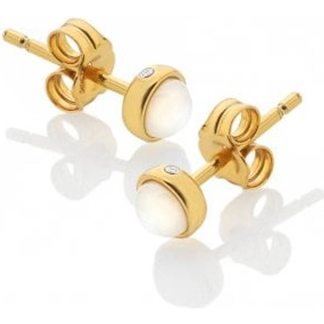 Hot Diamonds X Jac Jossa 18ct Yellow Gold Plated Mother Of Pearl Stud Earrings