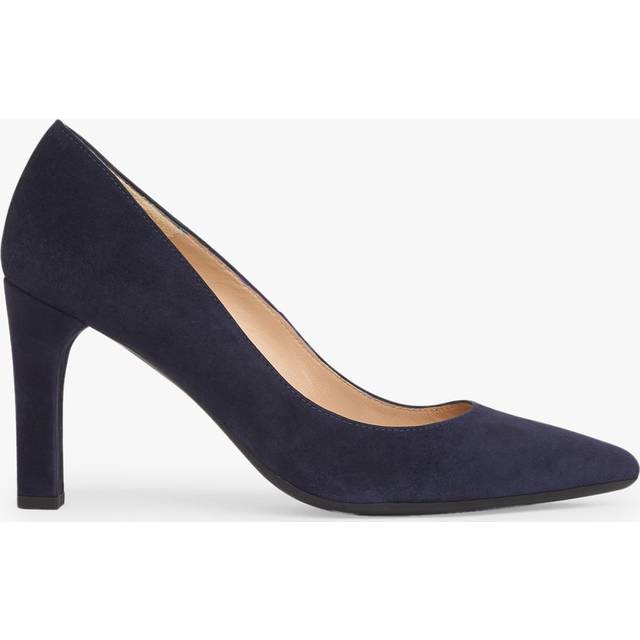 Lk Bennett Womens Blu-vy Tess Block Heel Suede Courts 38 - BLU-NAVY