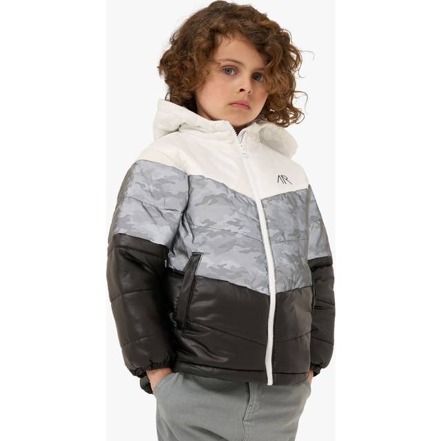 Angel & Rocket Kids' Hunter Colour Block Ice Puffer Jacket, White/Multi