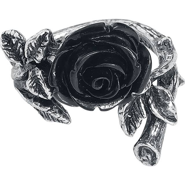 Alchemy Gothic Wild Black Rose Ring Size: Ring Size Q/T