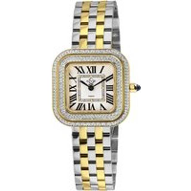 Gv2 Bellagio WoMens Swiss Made Diamond Silver-White Dial, Two toned SS/IPYG Bracelet Watch - Silver & Gold - One Size