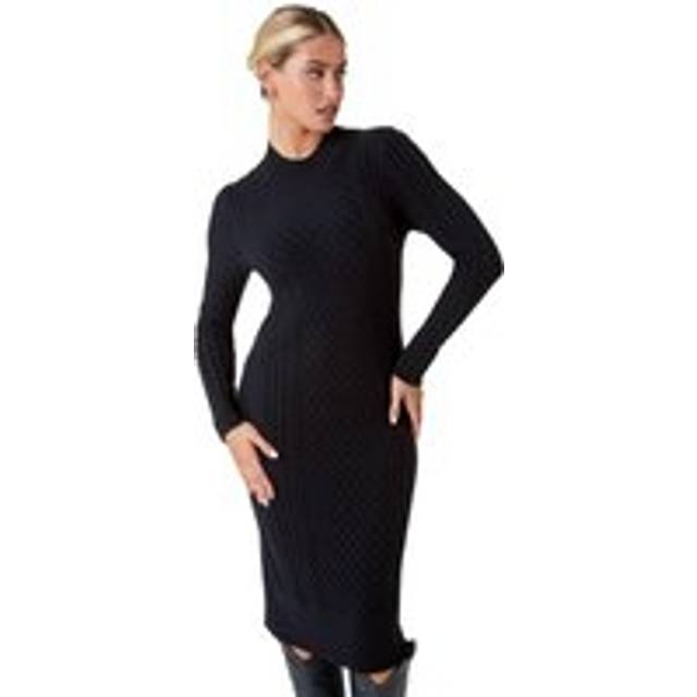 Roman cable knit midi jumper dress for women uk - ladies