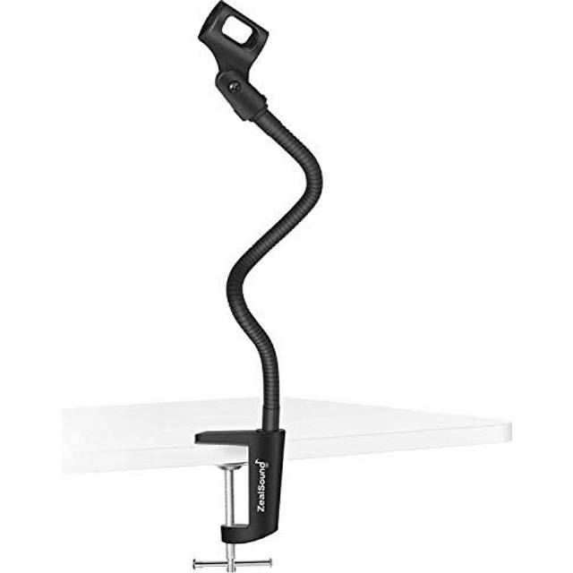 Microphone Arm Stand, ZealSound Adjustable Microphone Stand, Gooseneck Mic arm with Mic Clip holder, 3/8'' to 5/8'' Adapter, Heavy Duty Desk Clamp for