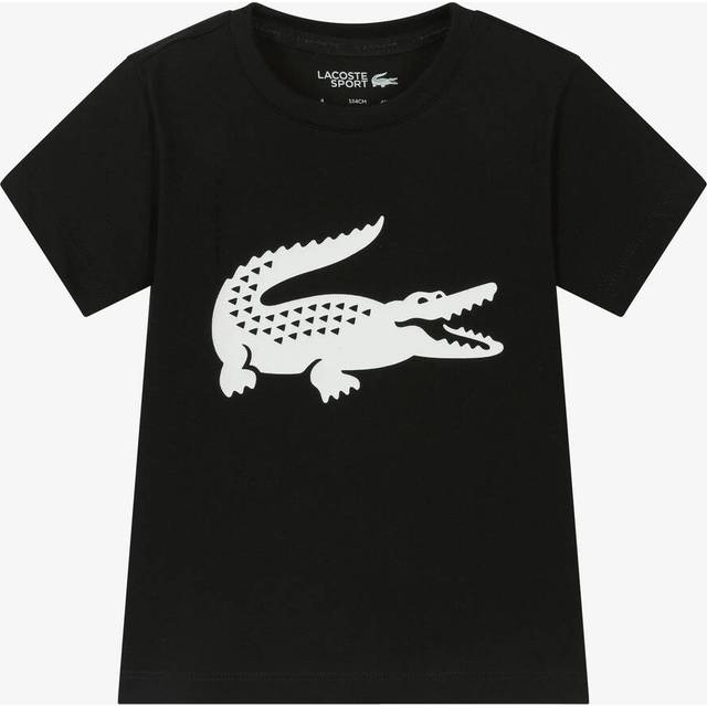 Lacoste Boys Boy's Juniors Oversized XXL Logo Tennis T-Shirt in Black Cotton - Size 16Y
