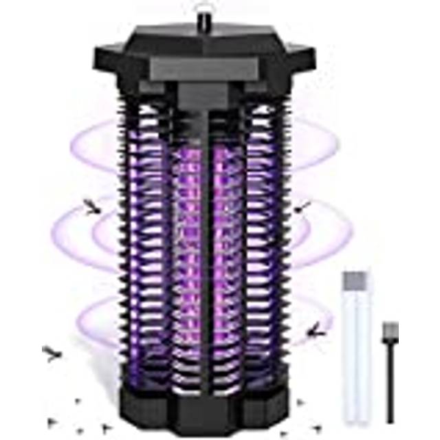 Fly Zapper Fly Killer, 4000V 18W Waterproof Mosquito Killer Lamp, 360Physical Bug Zapper with UV Light, Replaceable Bulb, Hanging Ring, Safe for